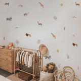 ChandeliersDecor.com-Kids Nursery Bohemian Wall Decals-Animals Boho Leaves Kids Wall Stickers - Creative Room Decor