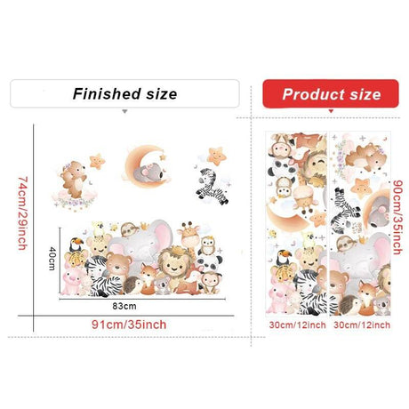 ChandeliersDecor.com-Home Decor Decals-Animals Party Wall Sticker for Kids room | Gift for kids