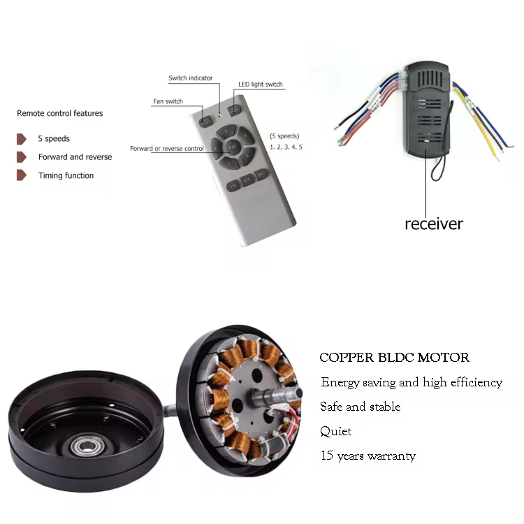 ChandeliersDecor.com-Ceiling Fans-Antique Wooden Blades Large Fan: Elegance Meets Functionality