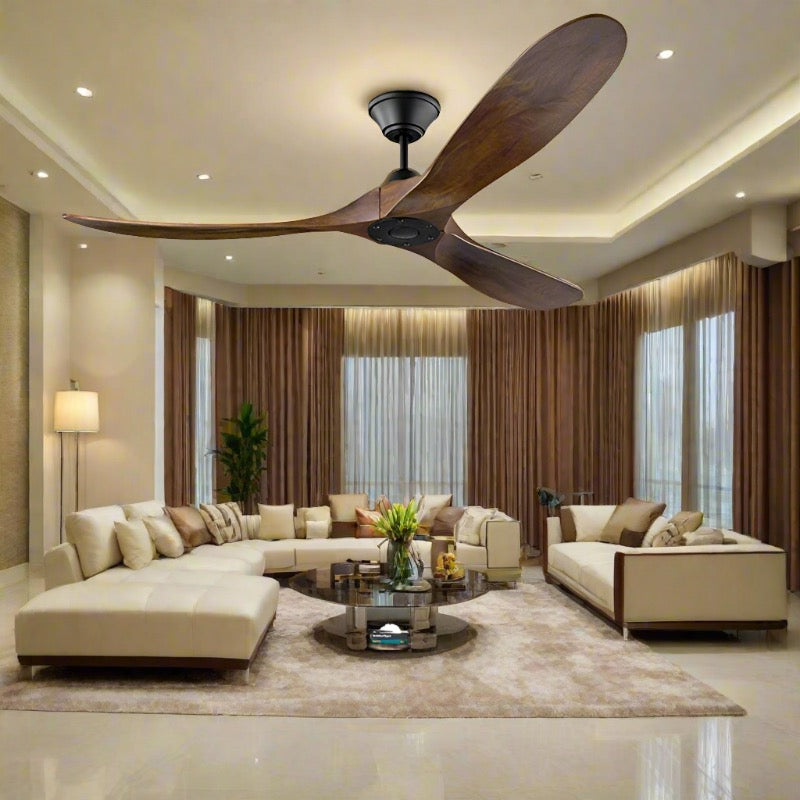 ChandeliersDecor.com-Ceiling Fans-Antique Wooden Blades Large Fan: Elegance Meets Functionality