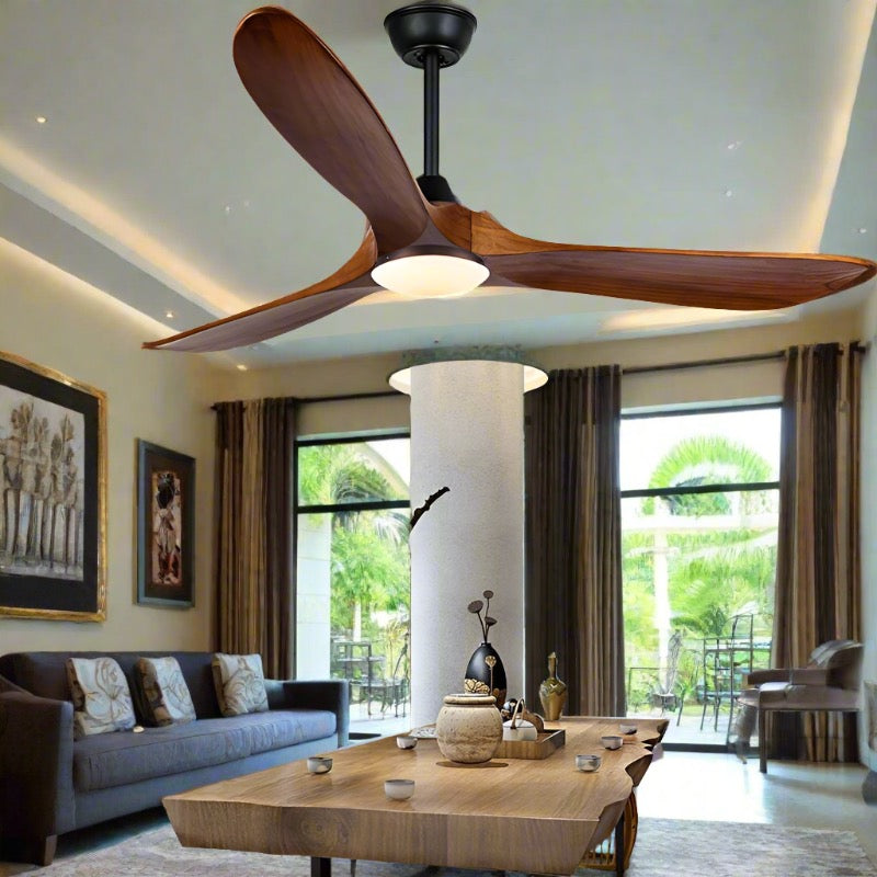 ChandeliersDecor.com-Ceiling Fans-Antique Wooden Blades Large Fan: Elegance Meets Functionality