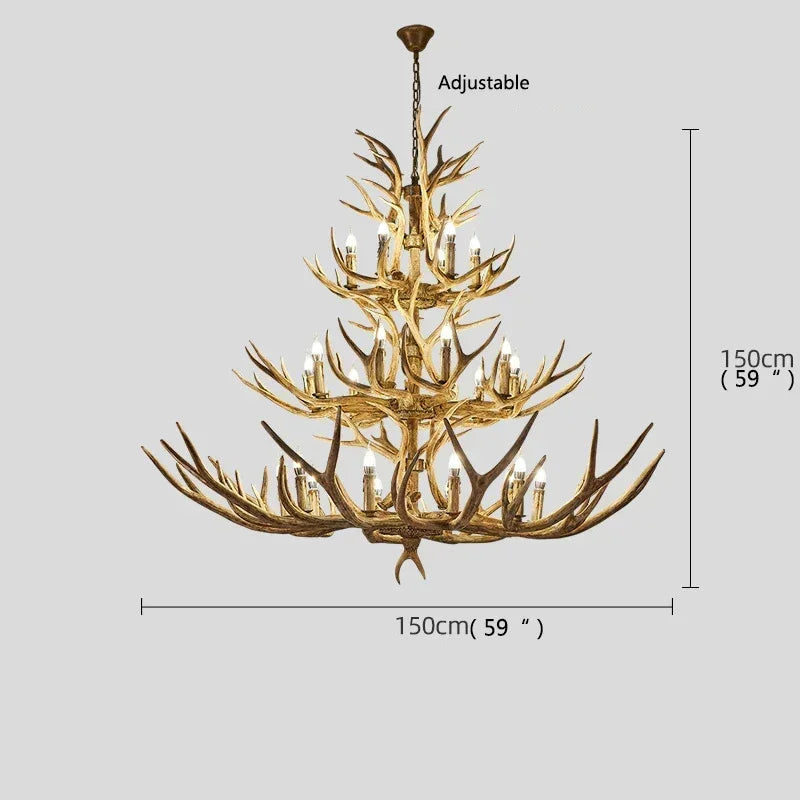 ChandeliersDecor.com-Chandeliers-Antler Chandelier Lighting - Cottage Look