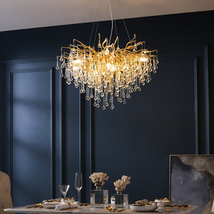 ChandeliersDecor.com-Kitchen Island-Artpad Rectangular Crystal Chandelier