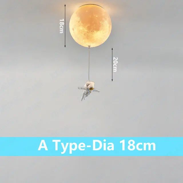ChandeliersDecor.com-Kids Room Nursery Lighting-Astronaut Moon Ceiling Light for Kids Room