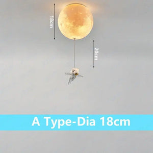 ChandeliersDecor.com-Kids Room Nursery Lighting-Astronaut Moon Ceiling Light for Kids Room