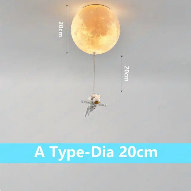 ChandeliersDecor.com-Kids Room Nursery Lighting-Astronaut Moon Ceiling Light for Kids Room