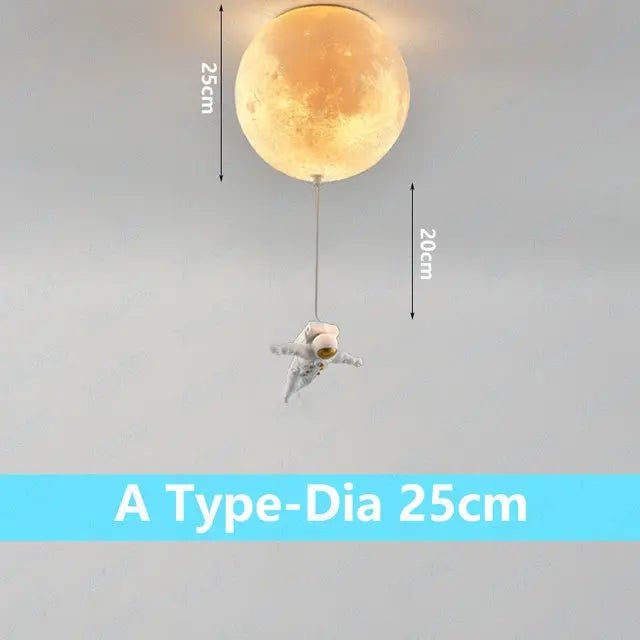 ChandeliersDecor.com-Kids Room Nursery Lighting-Astronaut Moon Ceiling Light for Kids Room