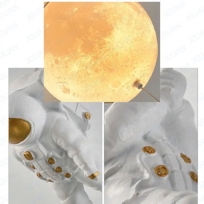 ChandeliersDecor.com-Kids Room Nursery Lighting-Astronaut Moon Ceiling Light for Kids Room