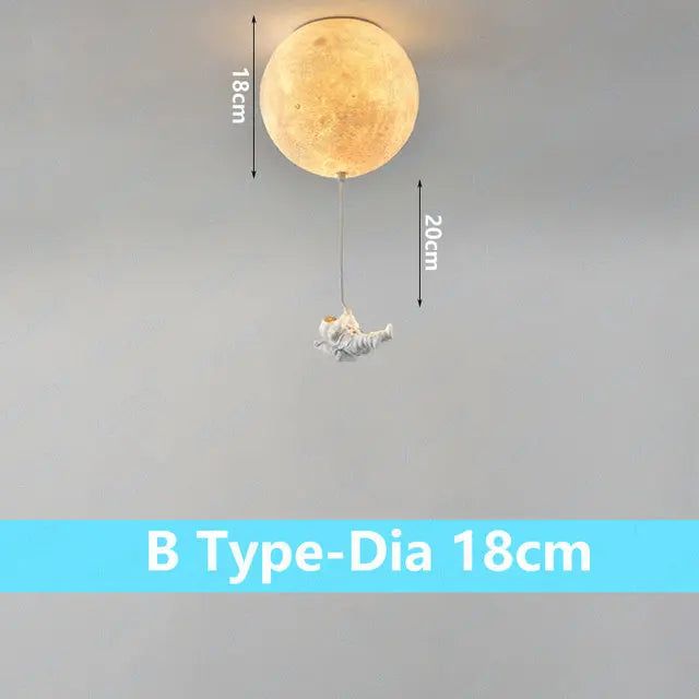 ChandeliersDecor.com-Kids Room Nursery Lighting-Astronaut Moon Ceiling Light for Kids Room