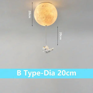 ChandeliersDecor.com-Kids Room Nursery Lighting-Astronaut Moon Ceiling Light for Kids Room