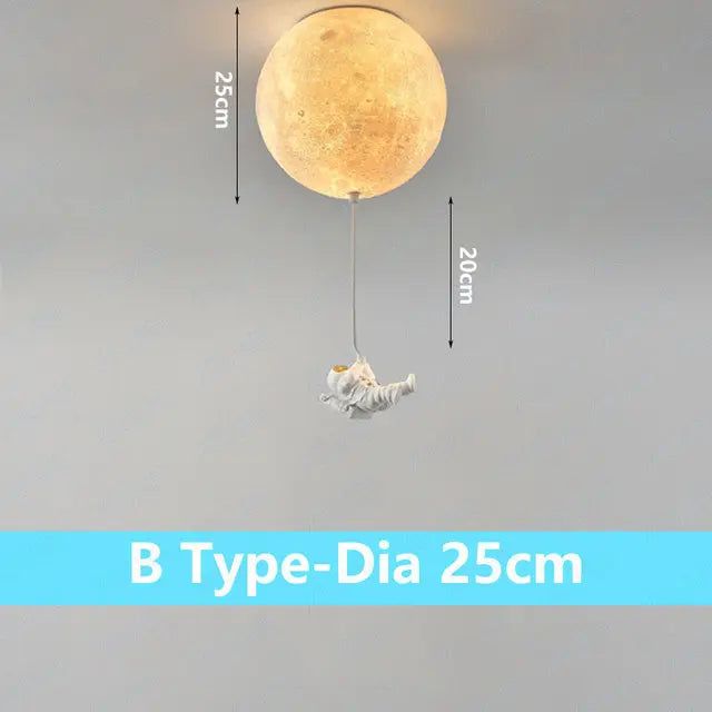 ChandeliersDecor.com-Kids Room Nursery Lighting-Astronaut Moon Ceiling Light for Kids Room