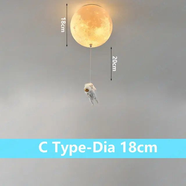 ChandeliersDecor.com-Kids Room Nursery Lighting-Astronaut Moon Ceiling Light for Kids Room