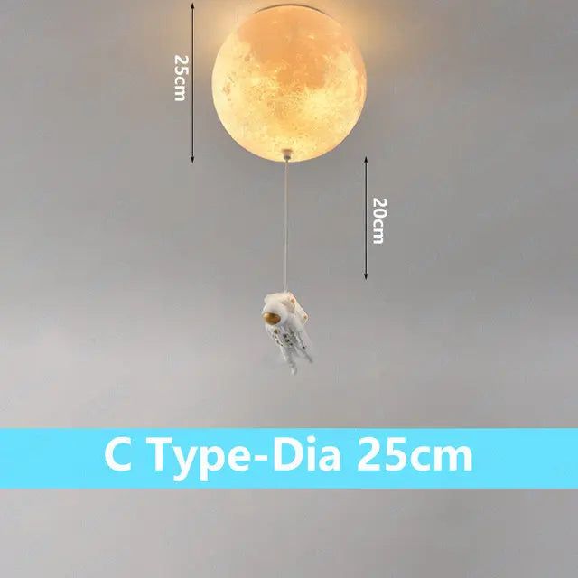 ChandeliersDecor.com-Kids Room Nursery Lighting-Astronaut Moon Ceiling Light for Kids Room