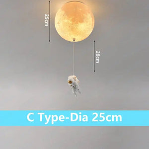 ChandeliersDecor.com-Kids Room Nursery Lighting-Astronaut Moon Ceiling Light for Kids Room