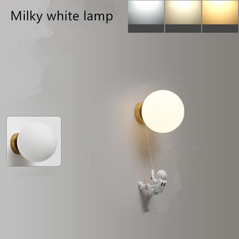 ChandeliersDecor.com-Kids Room Nursery Lighting-Astronaut on Moon Wall Lamp - Kids Room Lighting