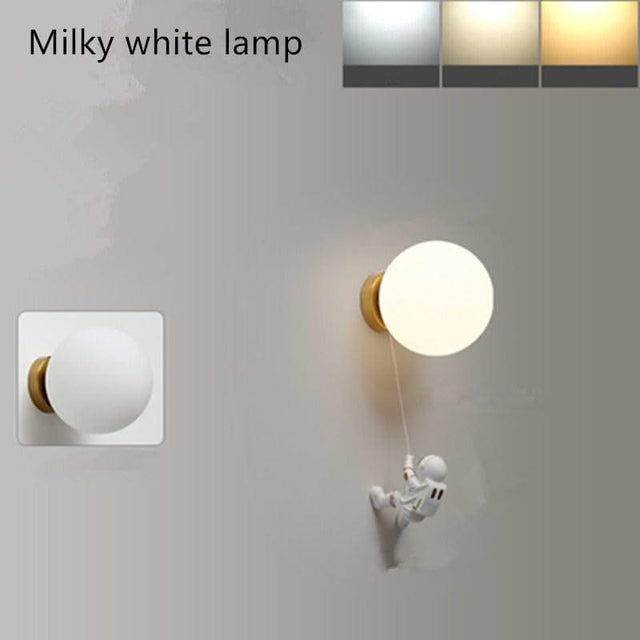ChandeliersDecor.com-Kids Room Nursery Lighting-Astronaut on Moon Wall Lamp - Kids Room Lighting