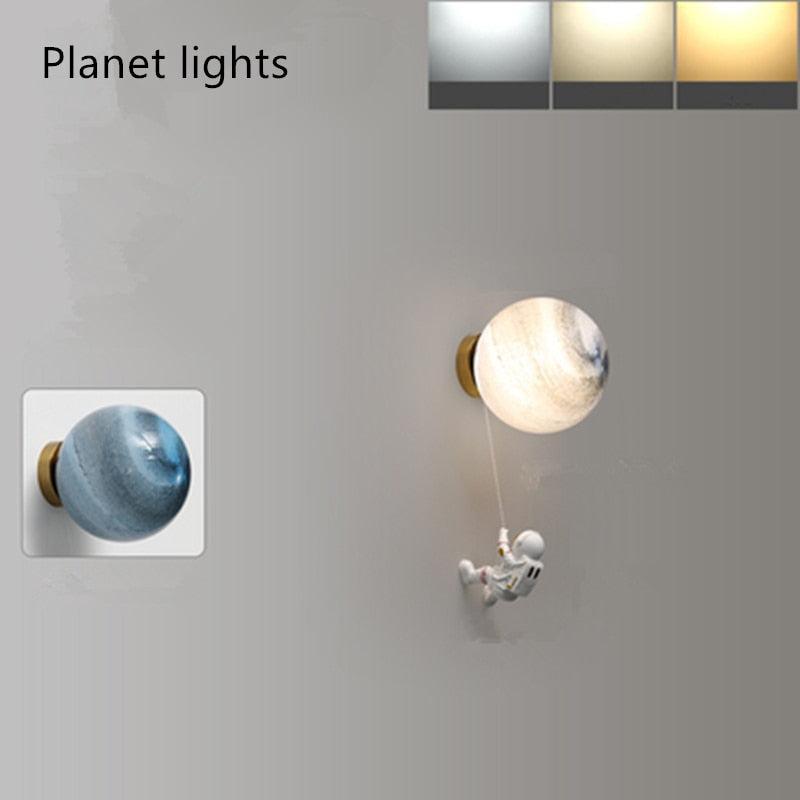 ChandeliersDecor.com-Kids Room Nursery Lighting-Astronaut on Moon Wall Lamp - Kids Room Lighting