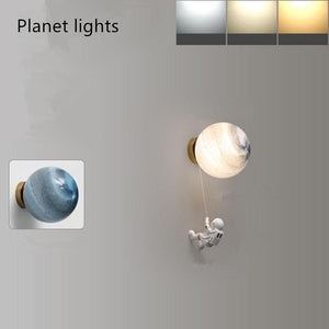 ChandeliersDecor.com-Kids Room Nursery Lighting-Astronaut on Moon Wall Lamp - Kids Room Lighting
