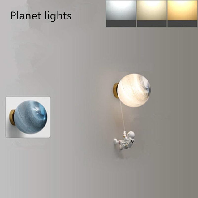 ChandeliersDecor.com-Kids Room Nursery Lighting-Astronaut on Moon Wall Lamp - Kids Room Lighting