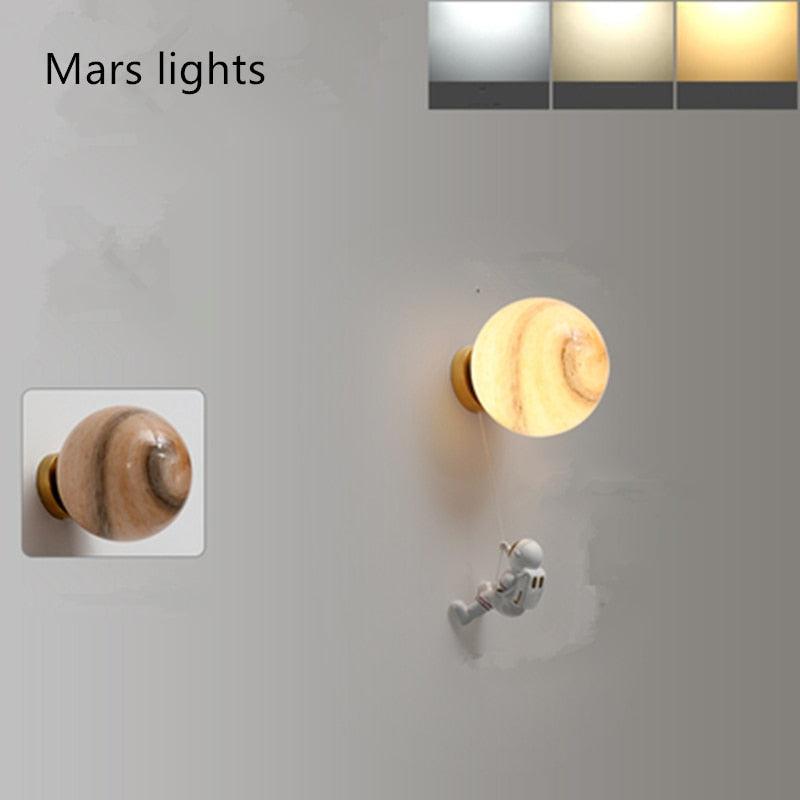 ChandeliersDecor.com-Kids Room Nursery Lighting-Astronaut on Moon Wall Lamp - Kids Room Lighting