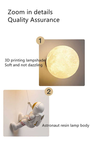 ChandeliersDecor.com-Kids Room Nursery Lighting-Astronaut on Moon Wall Lamp - Kids Room Lighting