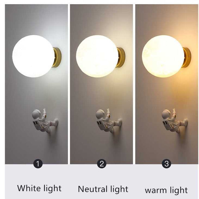 ChandeliersDecor.com-Kids Room Nursery Lighting-Astronaut on Moon Wall Lamp - Kids Room Lighting
