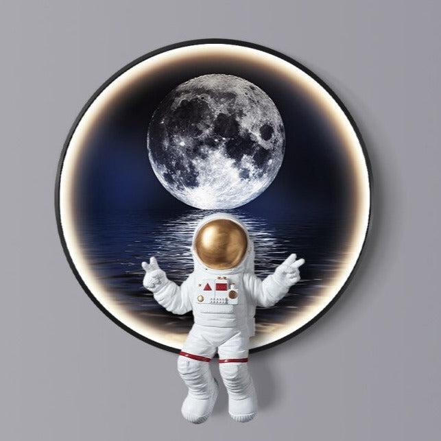 ChandeliersDecor.com-Kids Room Nursery Lighting-Astronaut on Moon Wall Light: Illuminate with Space