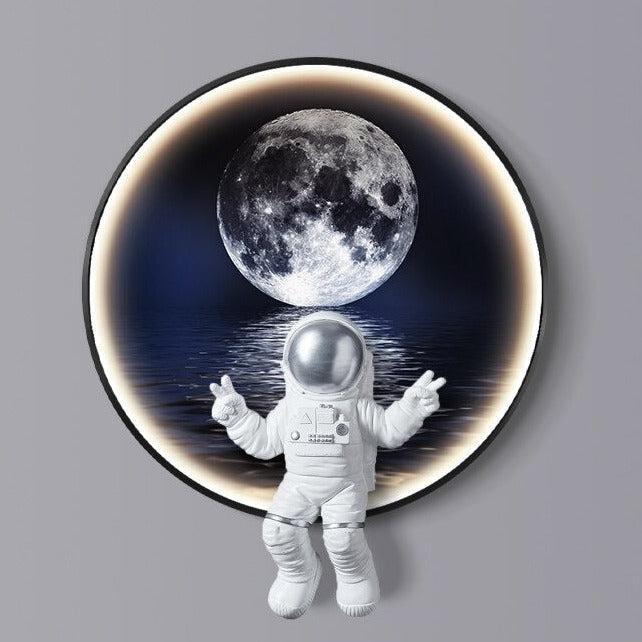 ChandeliersDecor.com-Kids Room Nursery Lighting-Astronaut on Moon Wall Light: Illuminate with Space