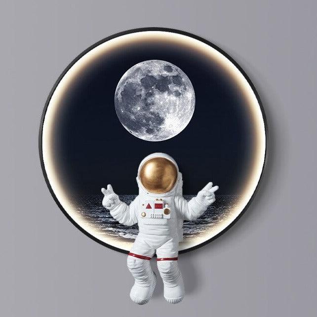 ChandeliersDecor.com-Kids Room Nursery Lighting-Astronaut on Moon Wall Light: Illuminate with Space