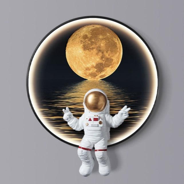 ChandeliersDecor.com-Kids Room Nursery Lighting-Astronaut on Moon Wall Light: Illuminate with Space