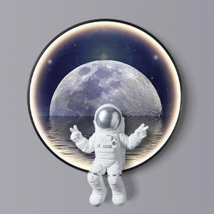 ChandeliersDecor.com-Kids Room Nursery Lighting-Astronaut on Moon Wall Light: Illuminate with Space