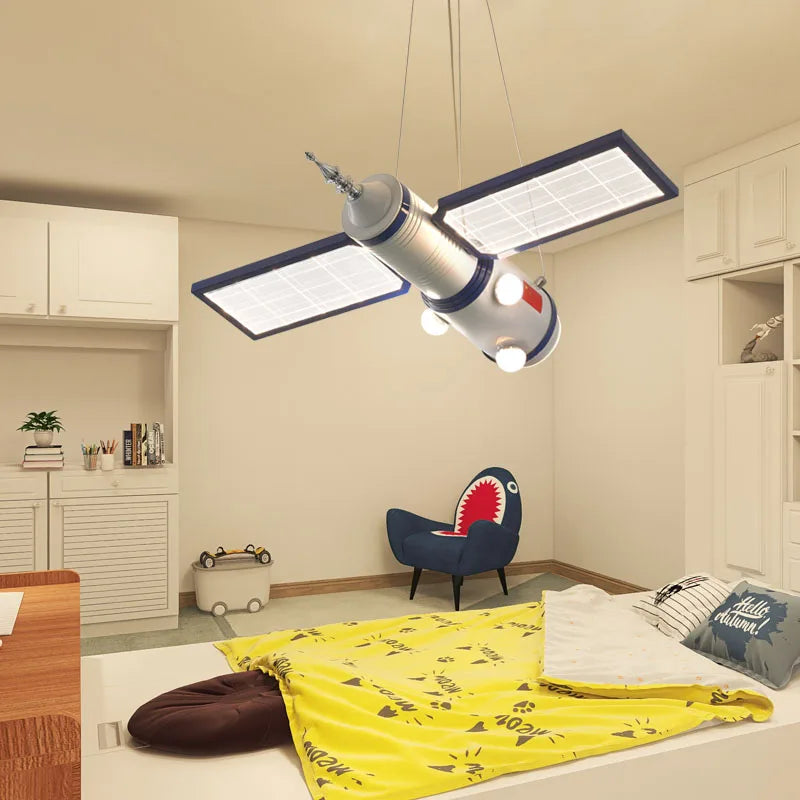 ChandeliersDecor.com-Kids Room Nursery Lighting-Astronaut Satellite Kids Room Ceiling Light