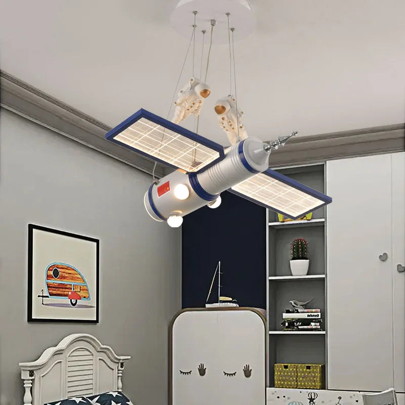 ChandeliersDecor.com-Kids Room Nursery Lighting-Astronaut Satellite Kids Room Ceiling Light