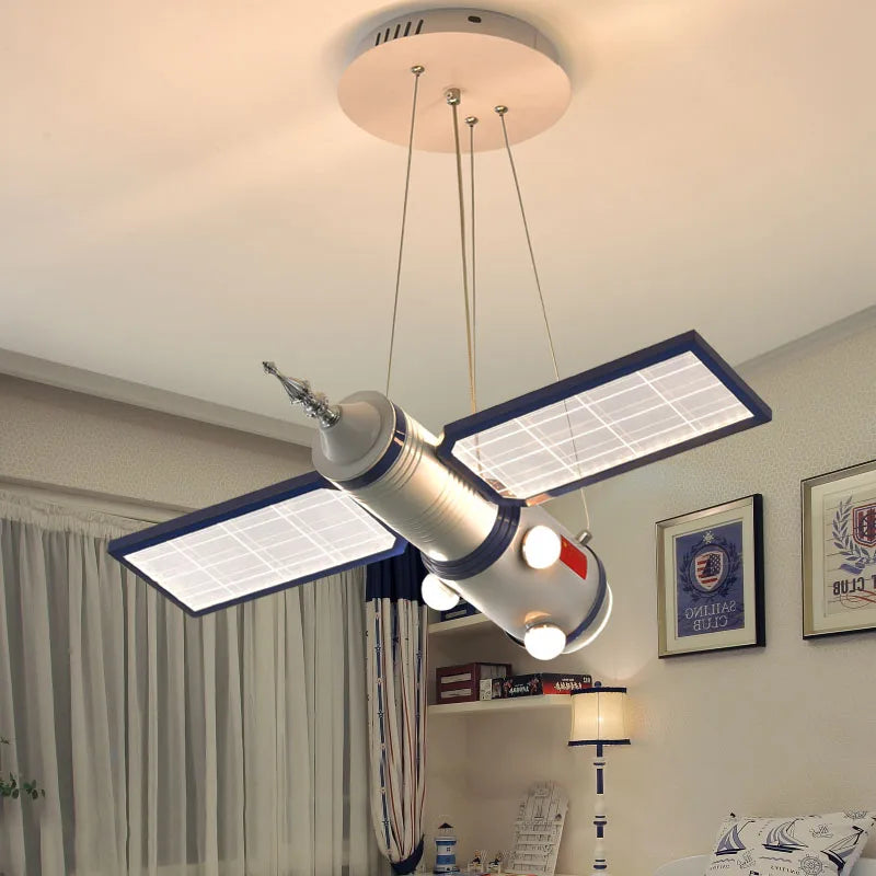 ChandeliersDecor.com-Kids Room Nursery Lighting-Astronaut Satellite Kids Room Ceiling Light