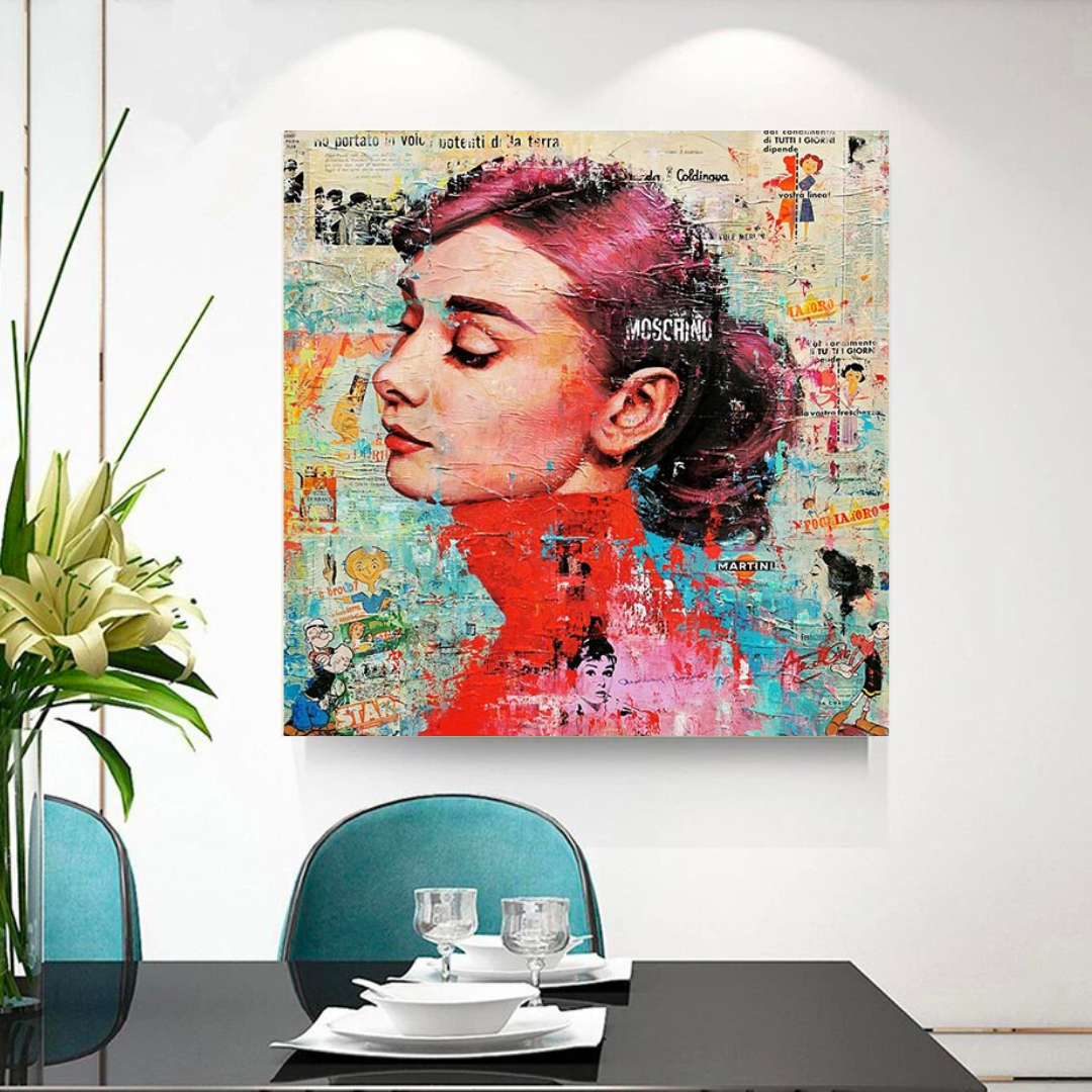 ChandeliersDecor.com-Audrey Hepburn Wall Art-Audrey Hepburn Brushed Wall Art - Stunning Decor
