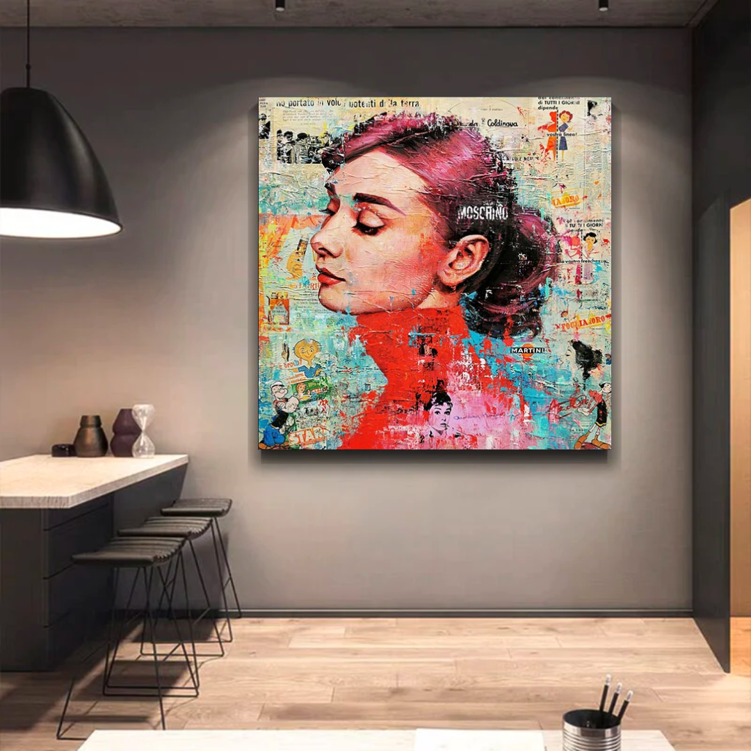ChandeliersDecor.com-Audrey Hepburn Wall Art-Audrey Hepburn Brushed Wall Art - Stunning Decor
