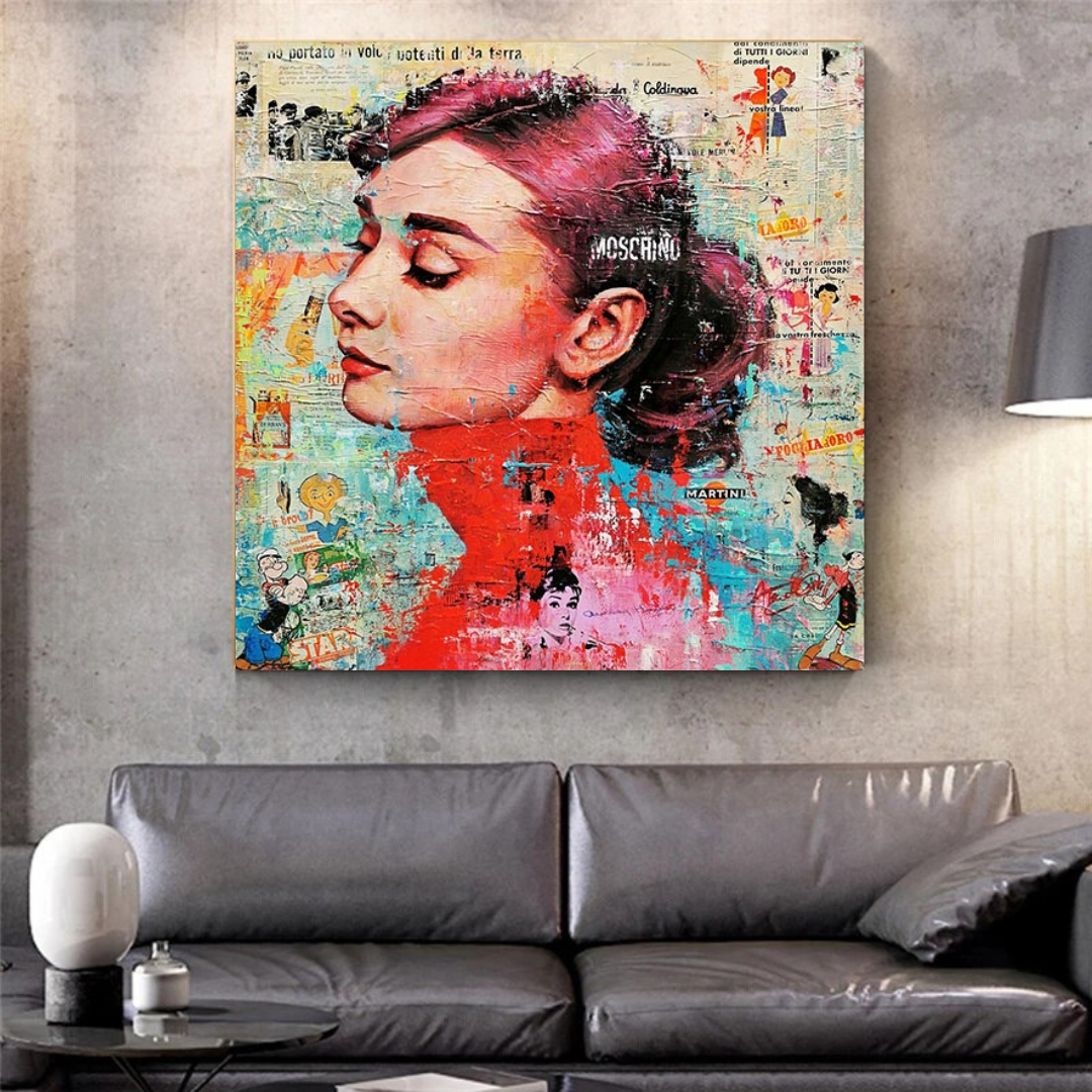 ChandeliersDecor.com-Audrey Hepburn Wall Art-Audrey Hepburn Brushed Wall Art - Stunning Decor