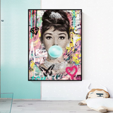 ChandeliersDecor.com-Audrey Hepburn Wall Art-Audrey Hepburn Canvas Poster - Authentic Wall Art