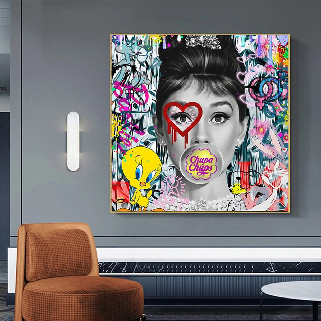 ChandeliersDecor.com-Audrey Hepburn Wall Art-Audrey Hepburn Chupa Chups Poster - Iconic Image