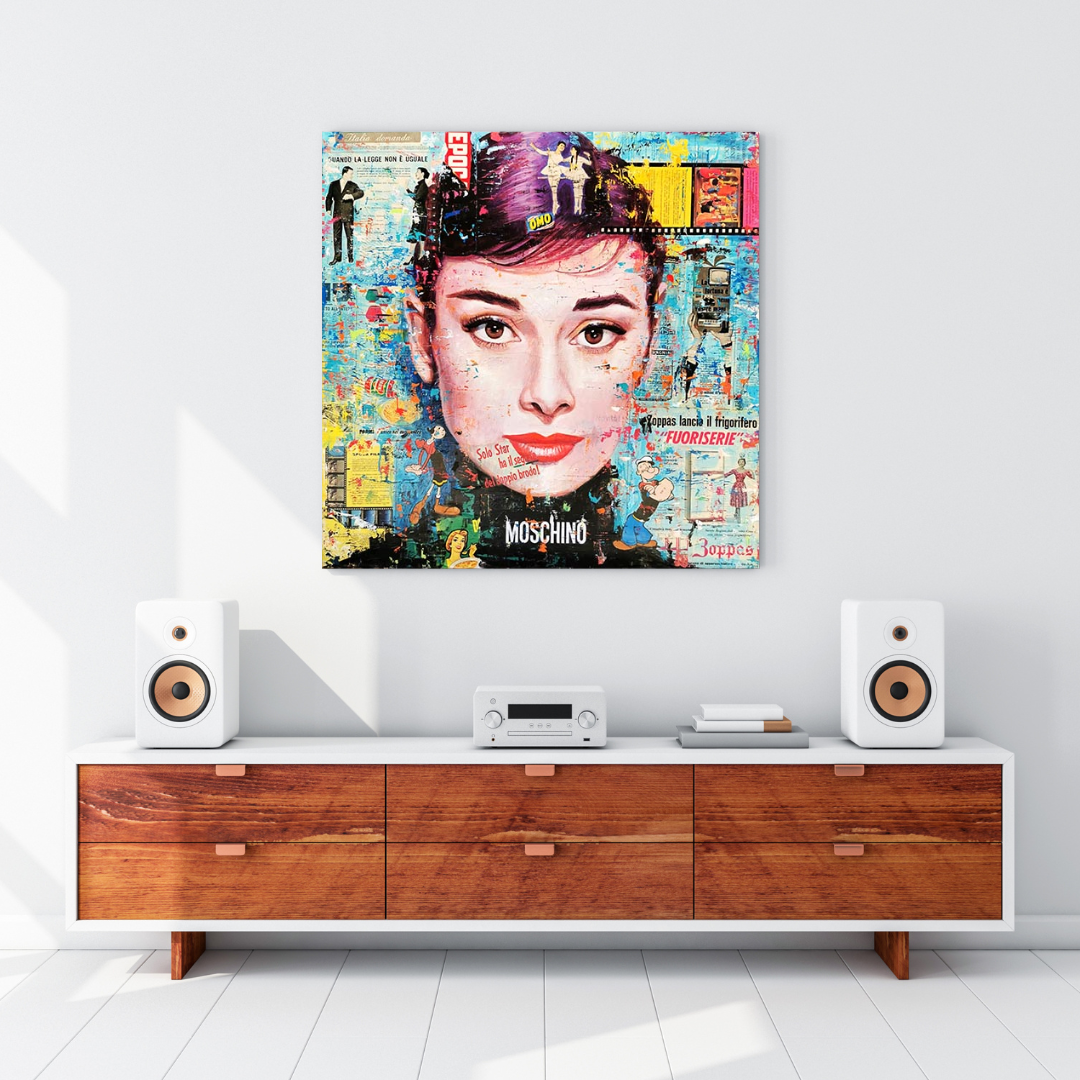 ChandeliersDecor.com-Audrey Hepburn Wall Art-Audrey Hepburn Classic Canvas Art - Exquisite Reproduction