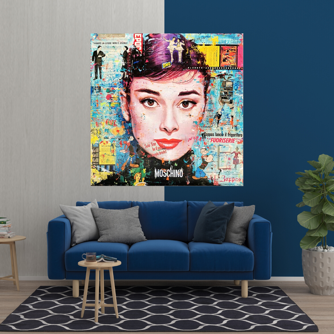 ChandeliersDecor.com-Audrey Hepburn Wall Art-Audrey Hepburn Classic Canvas Art - Exquisite Reproduction