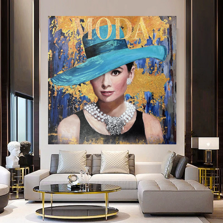 ChandeliersDecor.com-Audrey Hepburn Wall Art-Audrey Hepburn Moda Queen Canvas Art