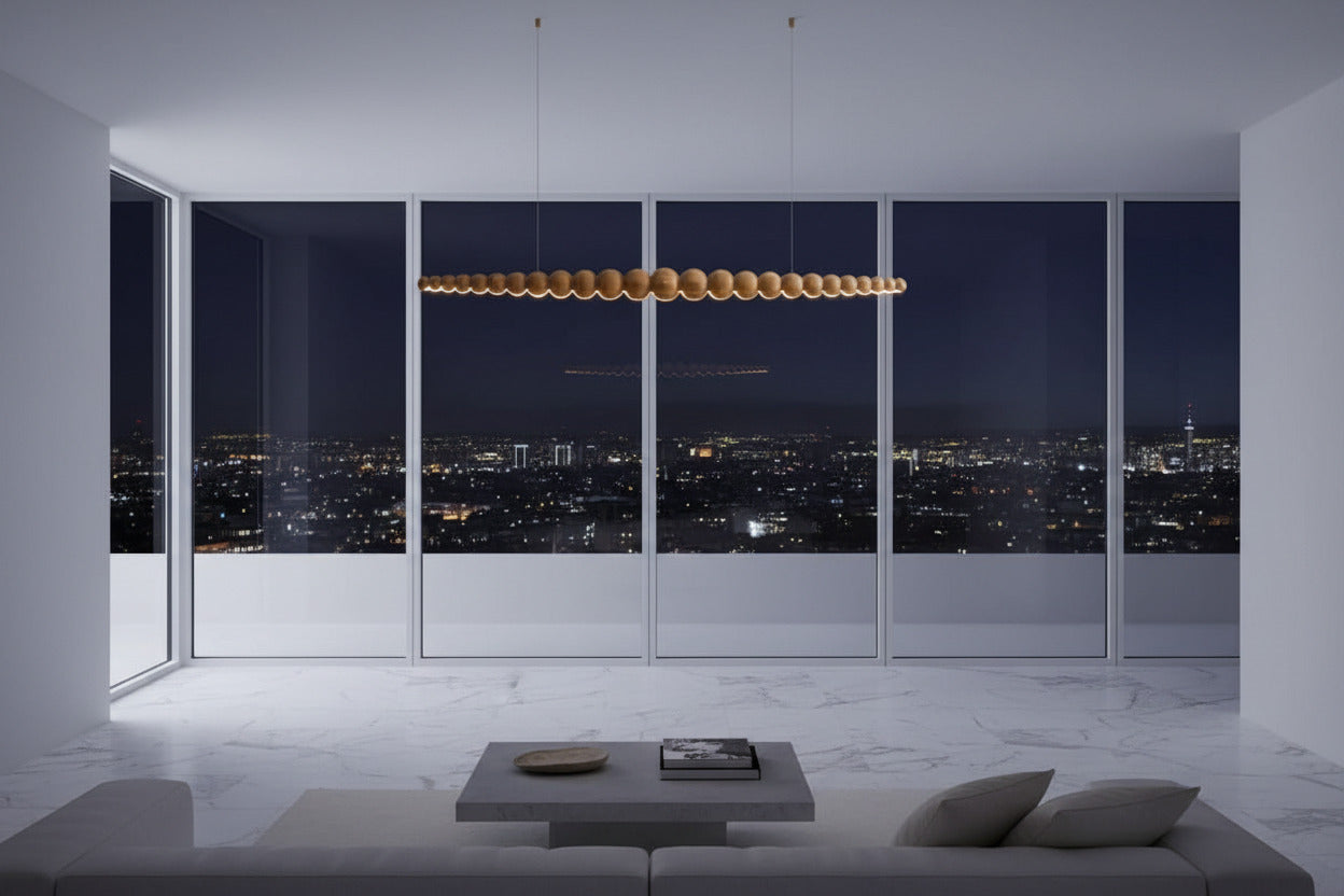 ChandeliersDecor.com-Kitchen Island-Bamboo Wood Globe Bar LED Pendant Light