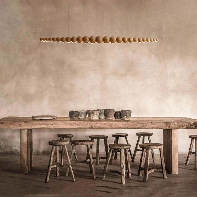 ChandeliersDecor.com-Kitchen Island-Bamboo Wood Globe Bar LED Pendant Light