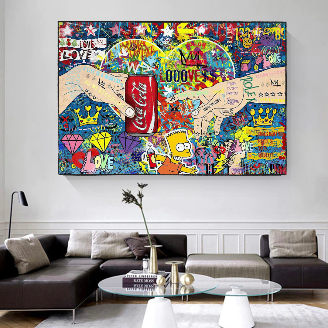 ChandeliersDecor.com-Banksy Wall Poster-Banksy All we need is Love Canvas Wall Art