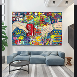 ChandeliersDecor.com-Banksy Wall Poster-Banksy All we need is Love Canvas Wall Art