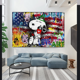 ChandeliersDecor.com-Banksy Wall Poster-Banksy American: Snoopy Love Canvas Wall Art