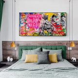 ChandeliersDecor.com-Banksy Wall Poster-Banksy Art Love Is All We Need Canvas Wall Art
