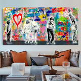 ChandeliersDecor.com-Banksy Wall Poster-Banksy Art Love Is All We Need Mix Canvas Wall Art