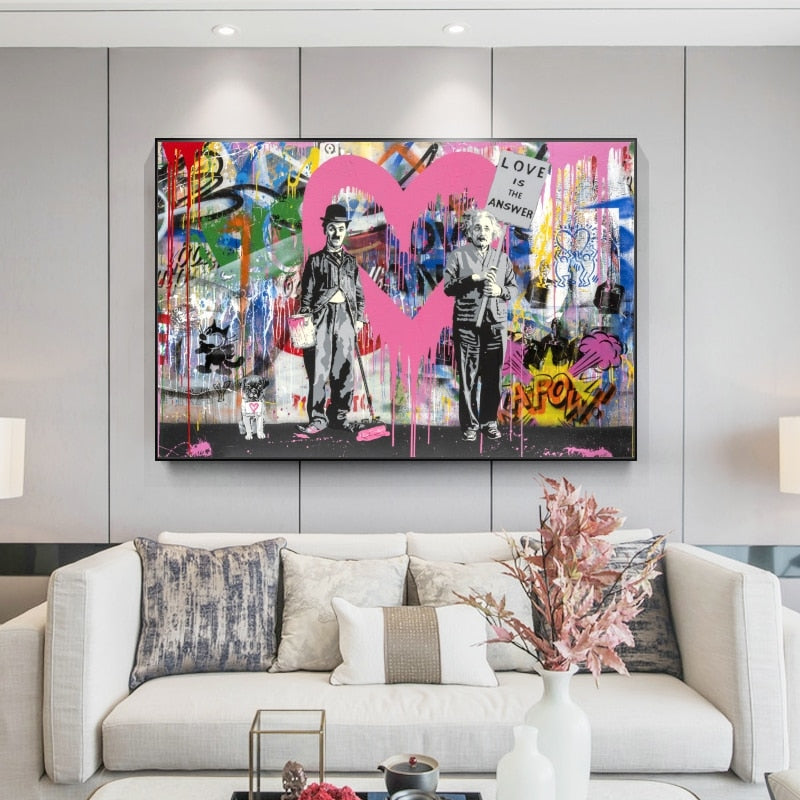 ChandeliersDecor.com-Banksy Wall Poster-Banksy Artwork Love Is Answer Canvas Wall Art